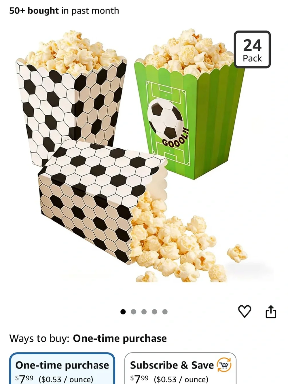 Soccer Theme Popcorn Boxes - Green and Black/White (24 Pack)